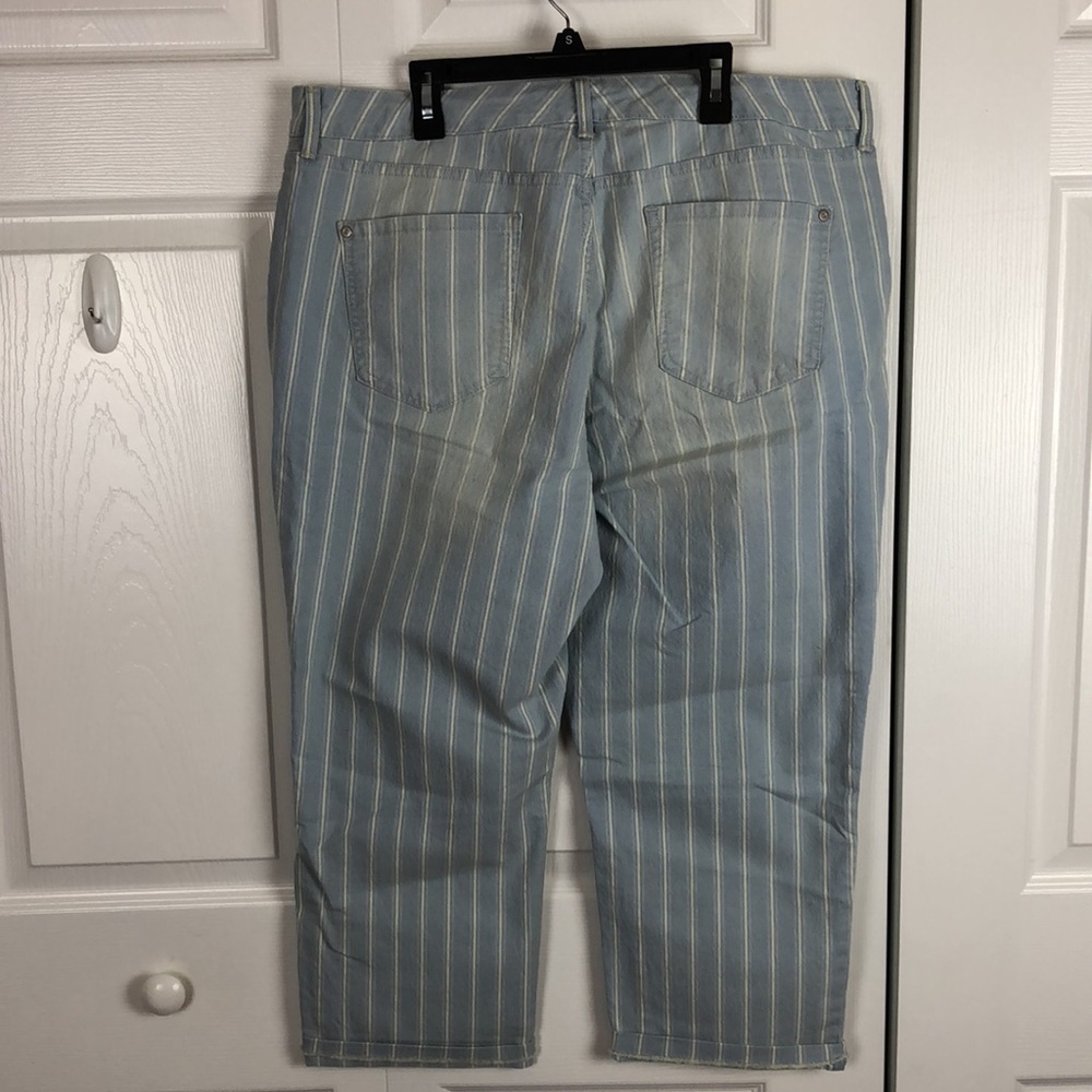 Nine West Stripped Chiystie Capri Wide Leg Jeans size 16 - Picture 4 of 11